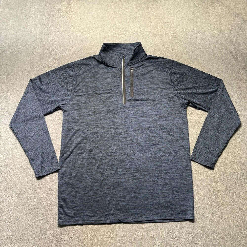 Liberty Pro Mens Large Quarter Zip Pullover Blue Golf Lightweight Stretch NWT